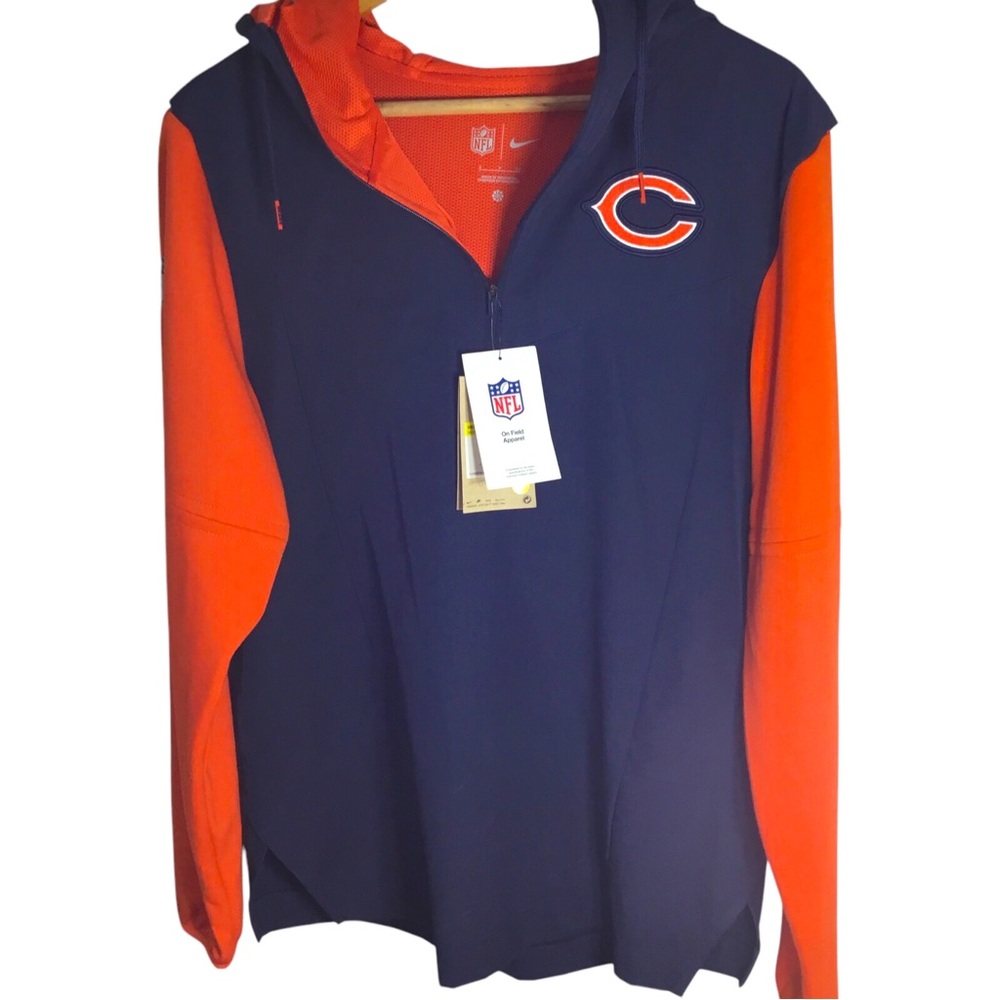 Nike NFL Chicago Bears Long Sleeve Hooded Pullover Windbreaker size SMALL